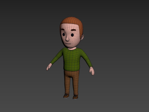 Cartoon Male Character Rigged 003 3D Model