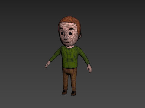 Cartoon Male Character Rigged 003 3D Model