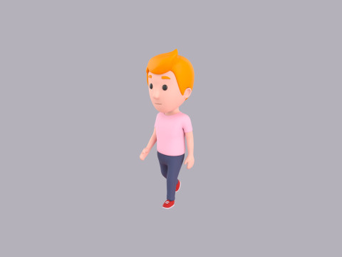 Cartoon Male Character Rigged 004 Modèle 3D
