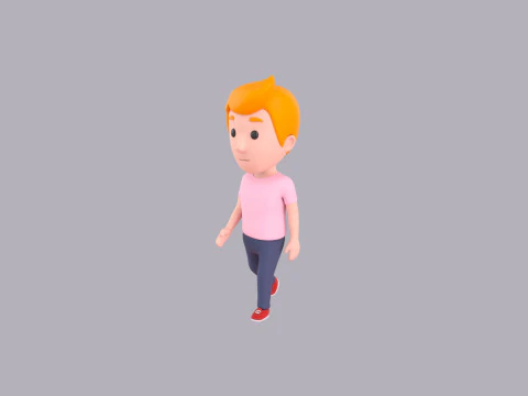 Cartoon Male Character Rigged 004 3D Model