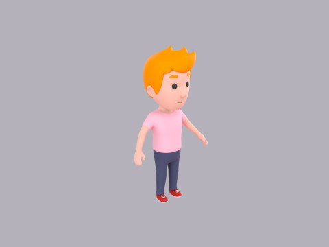 Cartoon Male Character Rigged 004 Modèle 3D
