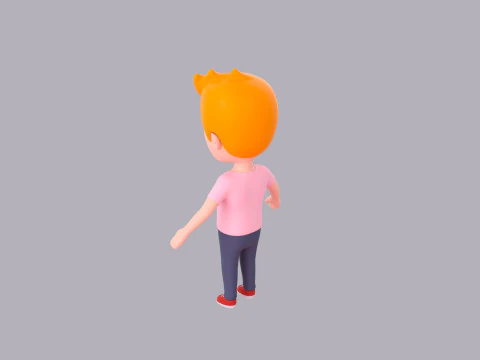 Cartoon Male Character Rigged 004 3D Model