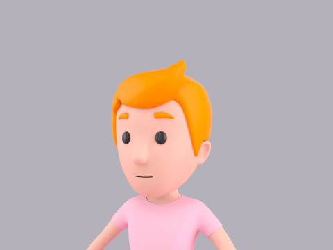 Cartoon Male Character Rigged 004 3D Model