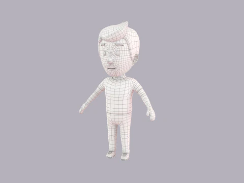 Cartoon Male Character Rigged 004 3D Model