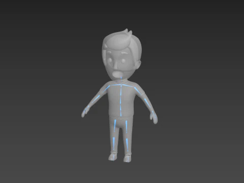 Cartoon Male Character Rigged 004 3D Model