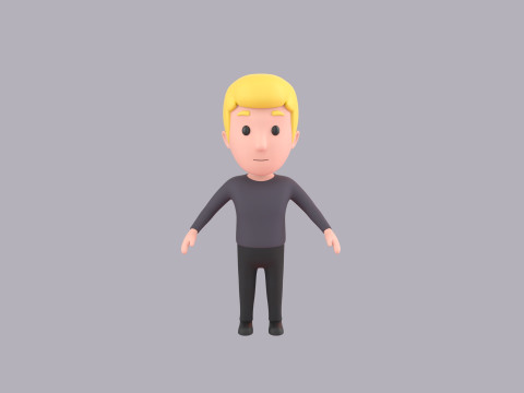 Cartoon Male Character Rigged 005 Modèle 3D
