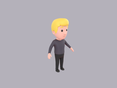Cartoon Male Character Rigged 005 Modèle 3D