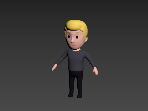 Cartoon Male Character Rigged 005 Modèle 3D