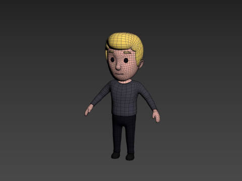 Cartoon Male Character Rigged 005 Modèle 3D
