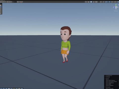 Cartoon Female Character Rigged 002 Model 3D