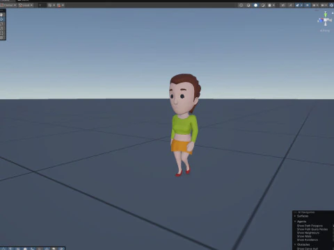 Cartoon Female Character Rigged 002 3D Model