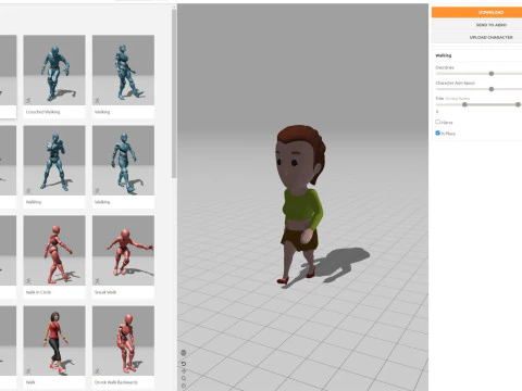 Cartoon Female Character Rigged 002 3D Model