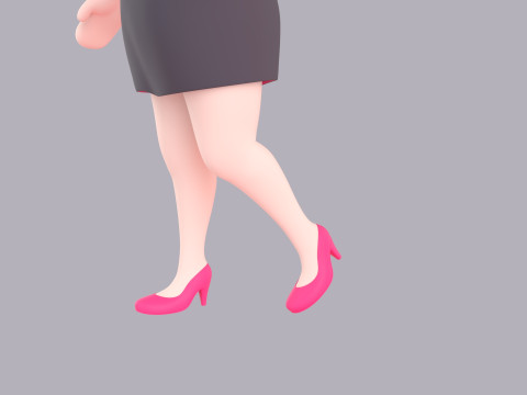 Cartoon Female Character Rigged 003 3D 모델