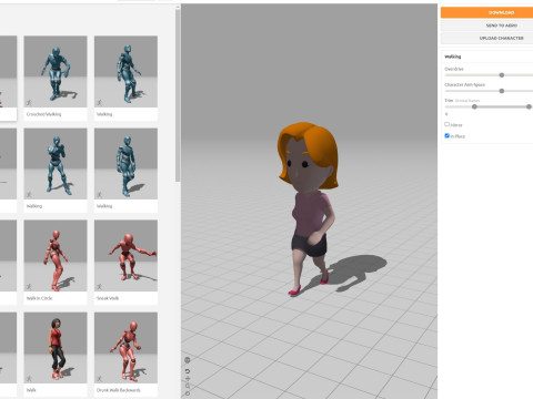 Cartoon Female Character Rigged 003 3D 모델