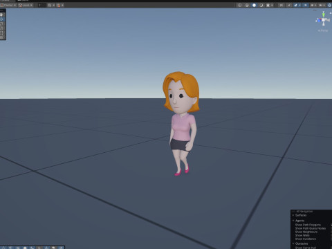 Cartoon Female Character Rigged 003 3D 모델
