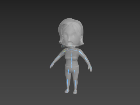 Cartoon Female Character Rigged 004 Modelo 3D