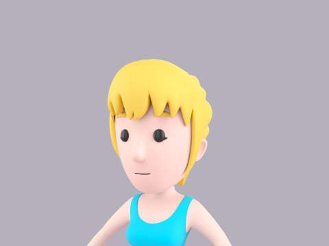 Cartoon Female Character Rigged 005 3D Model
