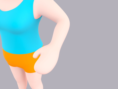 Cartoon Female Character Rigged 005 3D Model