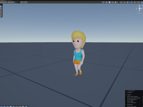 Cartoon Female Character Rigged 005 3D Model