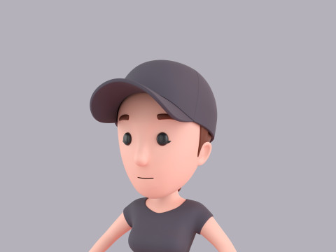 Cartoon Female Character Rigged 006 3D Model