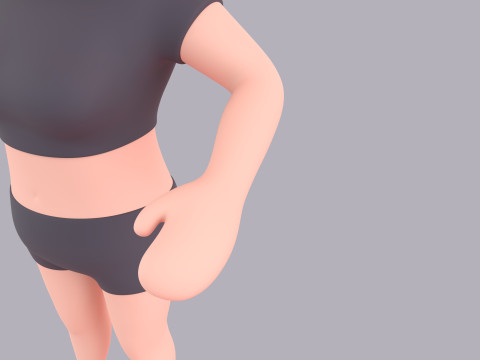 Cartoon Female Character Rigged 006 3D Model