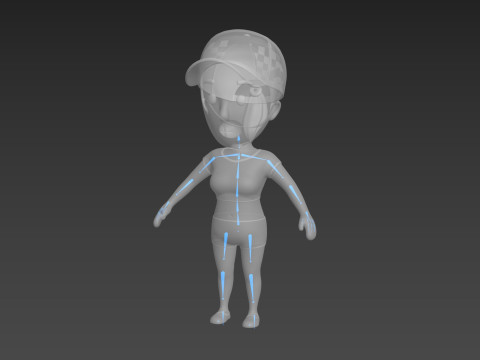 Cartoon Female Character Rigged 006 3D Model