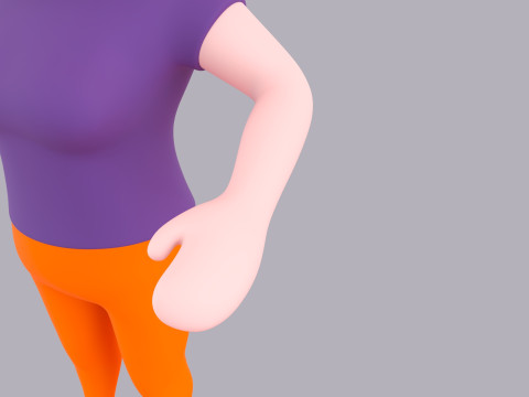 Cartoon Female Character Rigged 007 3D Modell