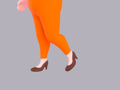 Cartoon Female Character Rigged 007 3D Modell