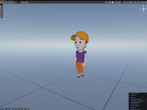 Cartoon Female Character Rigged 007 3D Modell