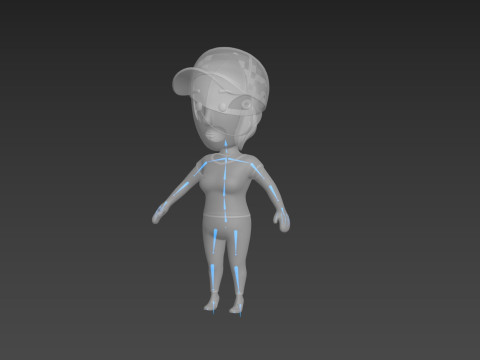 Cartoon Female Character Rigged 007 3D Modell