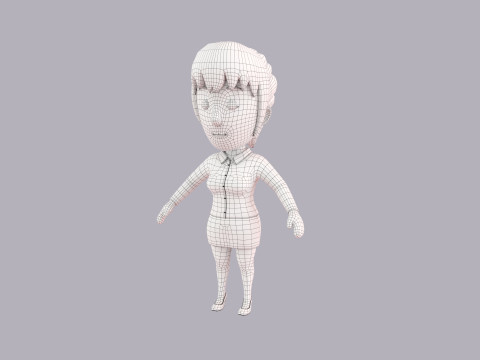 Cartoon Female Character Rigged 008 Modèle 3D