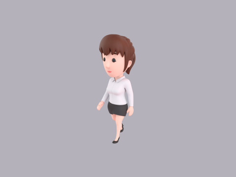 Cartoon Female Character Rigged 008 Modèle 3D