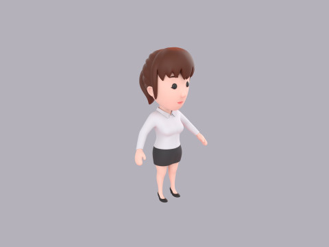 Cartoon Female Character Rigged 008 Modèle 3D