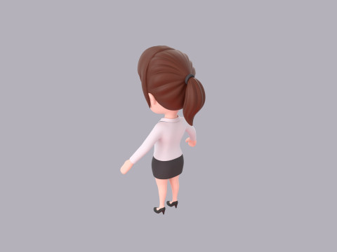 Cartoon Female Character Rigged 008 Modèle 3D