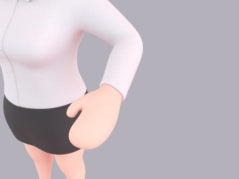 Cartoon Female Character Rigged 008 Modèle 3D
