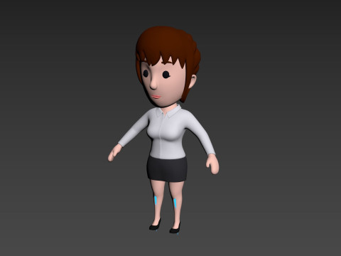 Cartoon Female Character Rigged 008 Modèle 3D