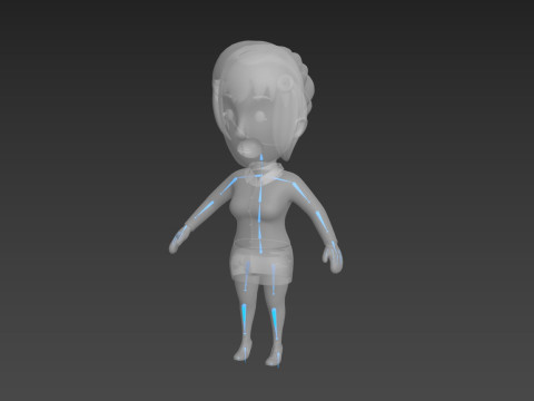 Cartoon Female Character Rigged 008 Modèle 3D