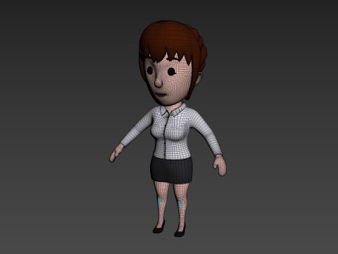 Cartoon Female Character Rigged 008 Modèle 3D