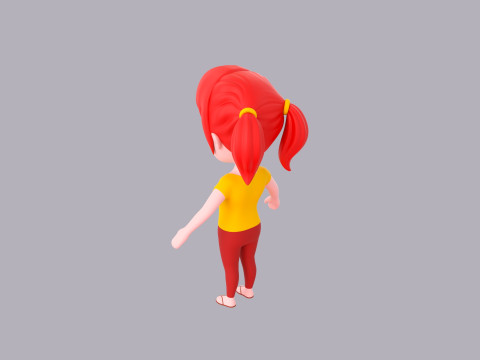 Cartoon Female Character Rigged 009 Model 3D