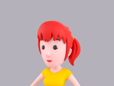 Cartoon Female Character Rigged 009 Model 3D