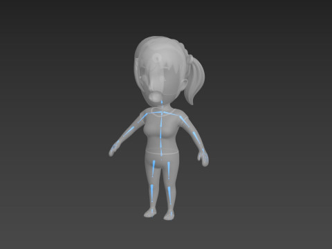 Cartoon Female Character Rigged 009 Model 3D