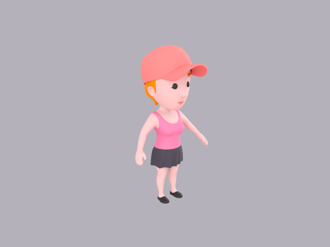 Cartoon Female Character Rigged 010 3D 模型