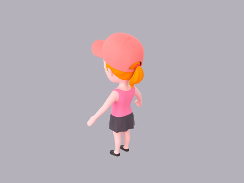 Cartoon Female Character Rigged 010 3D 模型