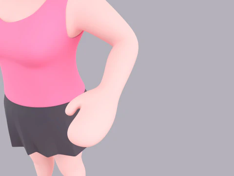 Cartoon Female Character Rigged 010 3D Model