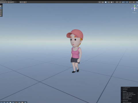 Cartoon Female Character Rigged 010 3D 模型