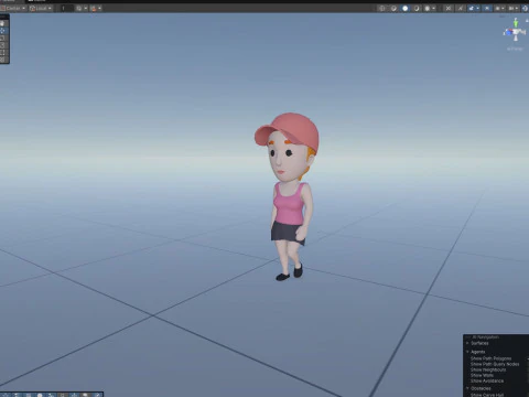 Cartoon Female Character Rigged 010 3D Model