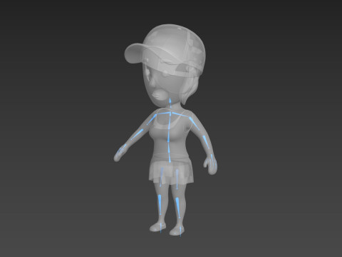 Cartoon Female Character Rigged 010 3D 模型