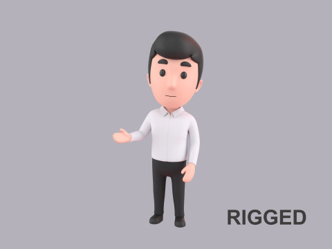 Cartoon Male Character Rigged 006 3D Model