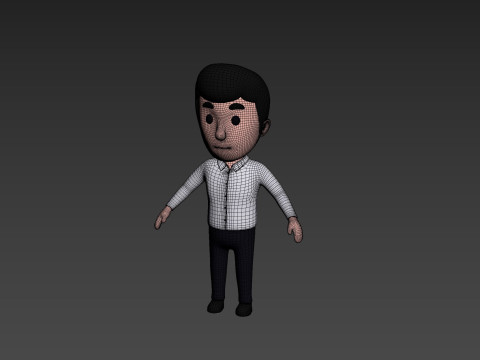 Cartoon Male Character Rigged 006 3D मॉडल