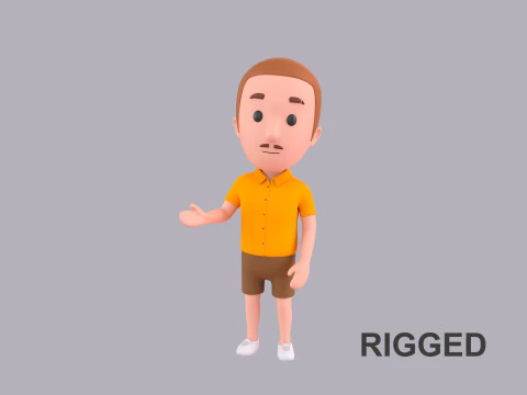 Personagem masculino de desenho animado Rigged 007 Modelo 3D